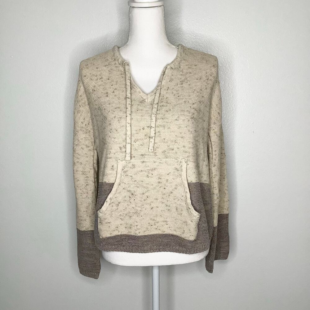 Prana Crystal Beach Baja Style Hooded Sweater Kangaroo Pocket XS - Picture 2 of 8